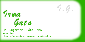 irma gats business card